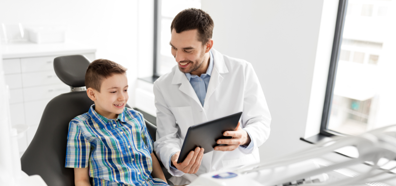 Dental patient with dentist